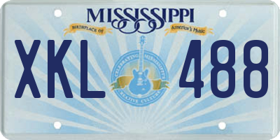 MS license plate XKL488