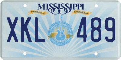 MS license plate XKL489