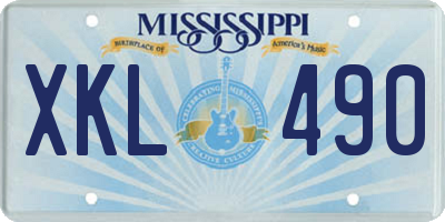MS license plate XKL490