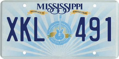 MS license plate XKL491