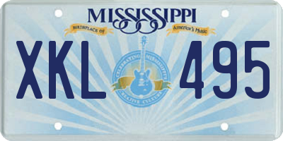 MS license plate XKL495