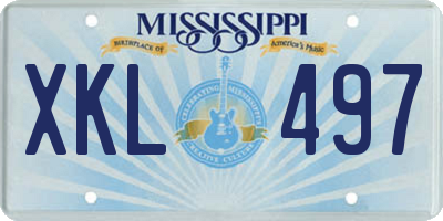 MS license plate XKL497