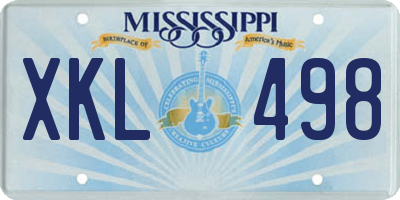 MS license plate XKL498