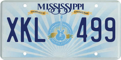 MS license plate XKL499
