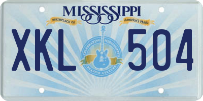 MS license plate XKL504