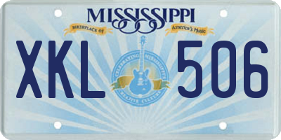 MS license plate XKL506
