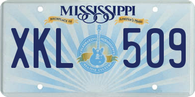MS license plate XKL509