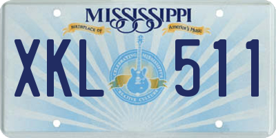 MS license plate XKL511