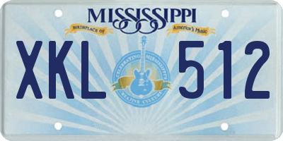 MS license plate XKL512