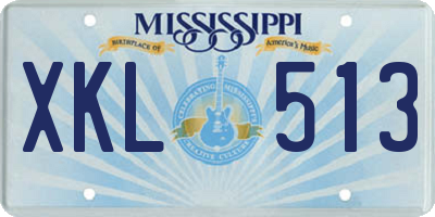 MS license plate XKL513