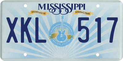 MS license plate XKL517