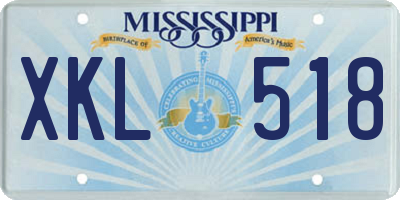 MS license plate XKL518