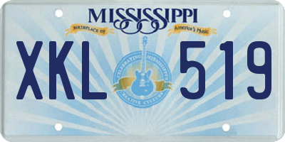 MS license plate XKL519