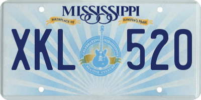 MS license plate XKL520