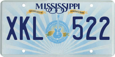 MS license plate XKL522