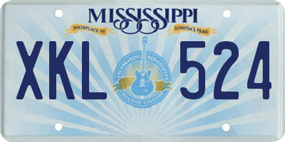 MS license plate XKL524