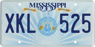 MS license plate XKL525