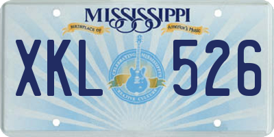 MS license plate XKL526