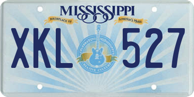 MS license plate XKL527