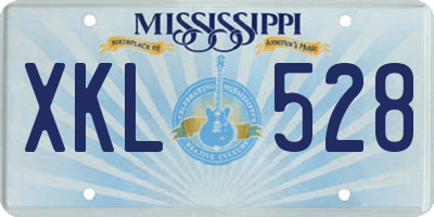 MS license plate XKL528