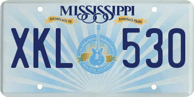 MS license plate XKL530