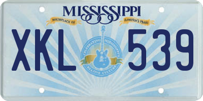 MS license plate XKL539