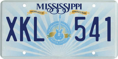MS license plate XKL541