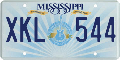 MS license plate XKL544