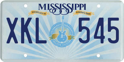 MS license plate XKL545