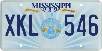 MS license plate XKL546
