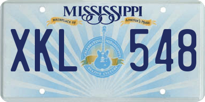 MS license plate XKL548