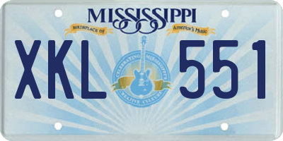 MS license plate XKL551
