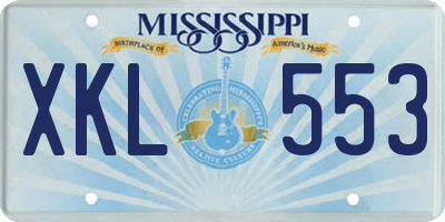 MS license plate XKL553