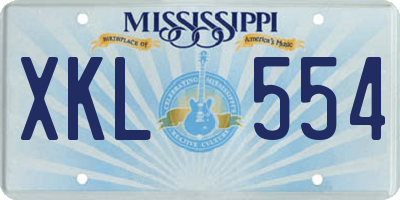 MS license plate XKL554