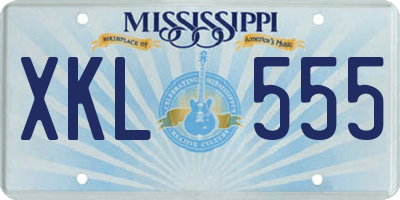 MS license plate XKL555