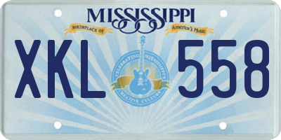MS license plate XKL558