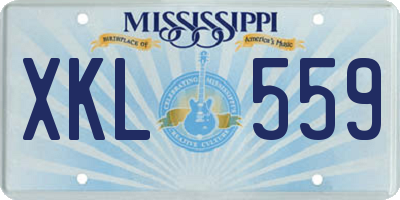 MS license plate XKL559