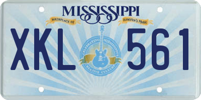 MS license plate XKL561