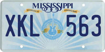 MS license plate XKL563