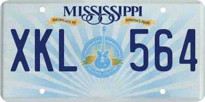 MS license plate XKL564