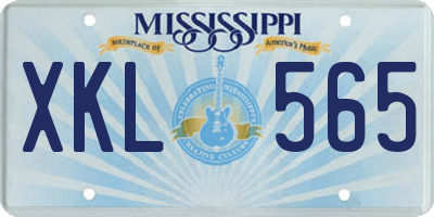 MS license plate XKL565