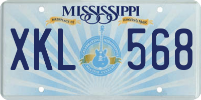MS license plate XKL568