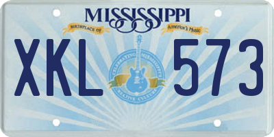 MS license plate XKL573