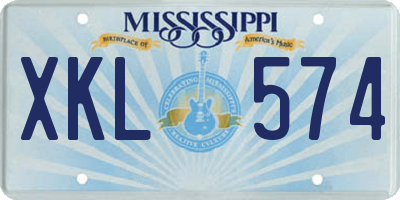 MS license plate XKL574