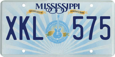 MS license plate XKL575