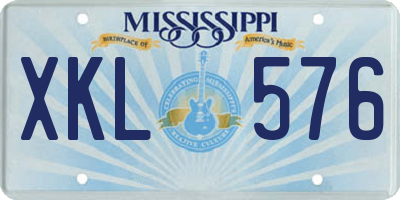 MS license plate XKL576