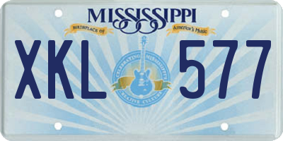 MS license plate XKL577