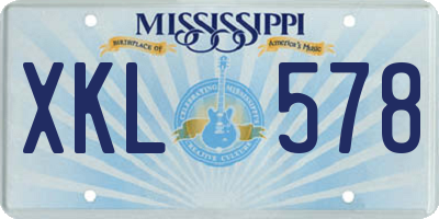 MS license plate XKL578