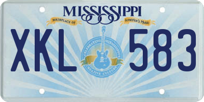 MS license plate XKL583