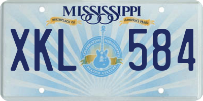 MS license plate XKL584